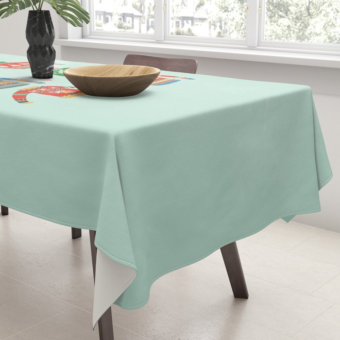 Vintage Ugly Christmas Sweaters: Mint Green Edition Tablecloth Gallery Image 3