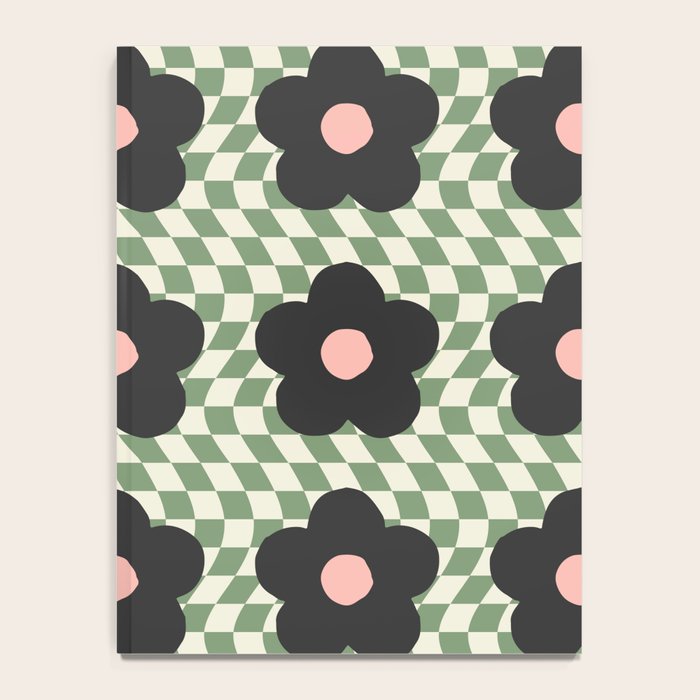 A Single Flower (Checked & Warped BG) Notebook Gallery Image 4