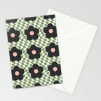 A Single Flower (Checked & Warped BG) Stationery Card Gallery Image 2