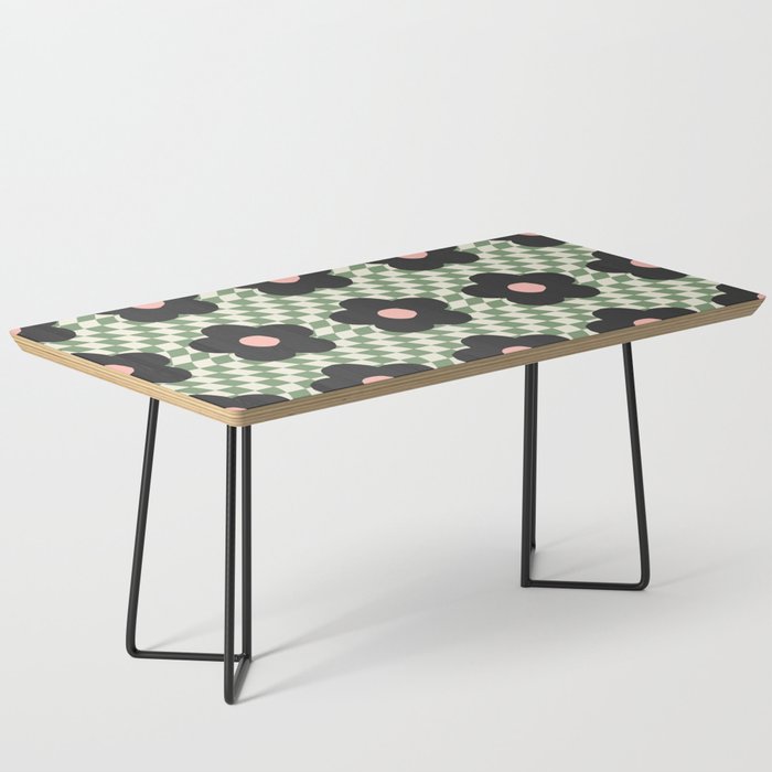 A Single Flower (Checked & Warped BG) Coffee Table Gallery Image 1