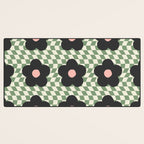 A Single Flower (Checked & Warped BG) Desk Mat Gallery Image 3