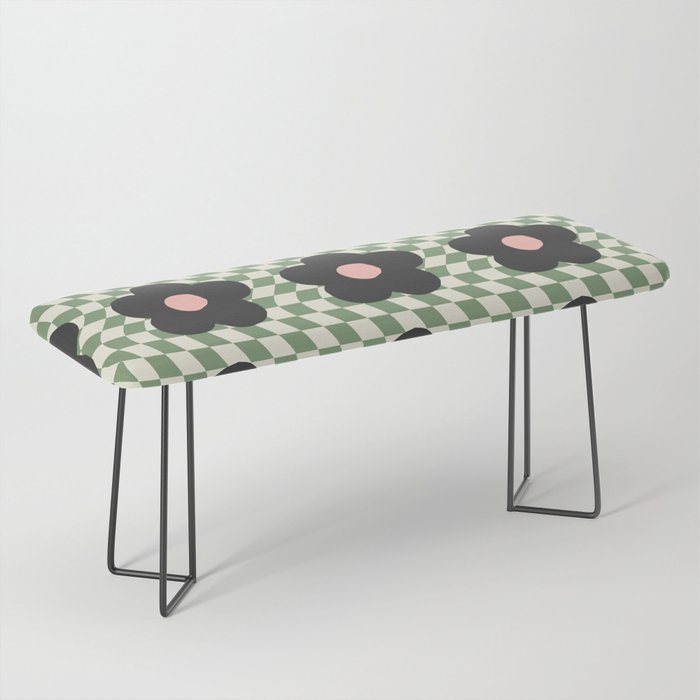 A Single Flower (Checked & Warped BG) Bench Gallery Image 1