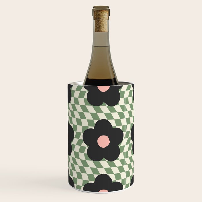 A Single Flower (Checked & Warped BG) Wine Chiller Gallery Image 3