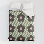 A Single Flower (Checked & Warped BG) Comforter Gallery Image 6