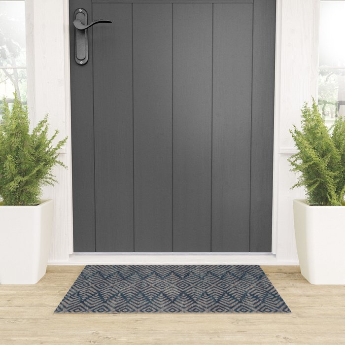 Feather Ikat - midnight desert Welcome Mat Gallery Image 3