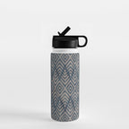 Feather Ikat - midnight desert Water Bottle Gallery Image 1