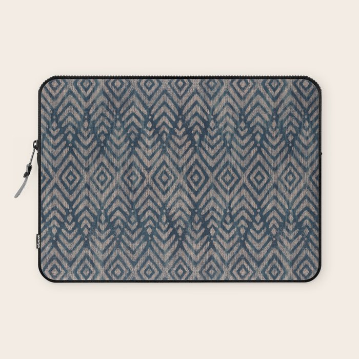 Feather Ikat - midnight desert Laptop Sleeve Gallery Image 1