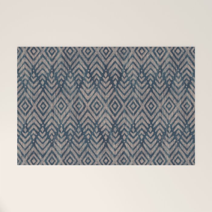 Feather Ikat - midnight desert Welcome Mat Gallery Image 1