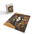 Gustav Klimt Style Warrior Cat with Colorful Medals Jigsaw Puzzle Gallery Image 2