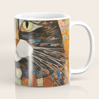 Gustav Klimt Style Warrior Cat with Colorful Medals Coffee Mug Gallery Image 1