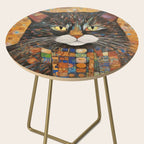 Gustav Klimt Style Warrior Cat with Colorful Medals Side Table Gallery Image 2