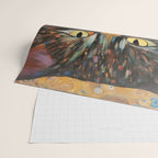 Gustav Klimt Style Warrior Cat with Colorful Medals Wrapping Paper Gallery Image 2
