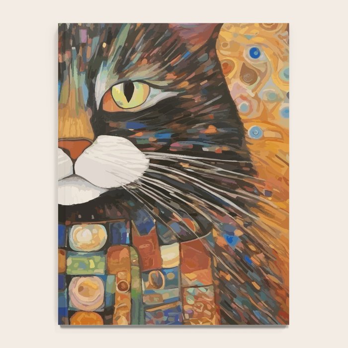 Gustav Klimt Style Warrior Cat with Colorful Medals Notebook Gallery Image 4