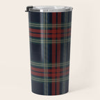 Navy Blue Red Classic Plaid Travel Mug Gallery Image 3