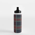Navy Blue Red Classic Plaid Water Bottle Gallery Image 2