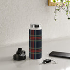 Navy Blue Red Classic Plaid Water Bottle Gallery Image 4