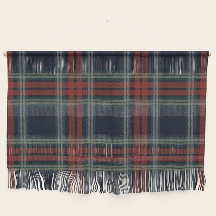 Navy Blue Red Classic Plaid Wall Hanging Gallery Image 1