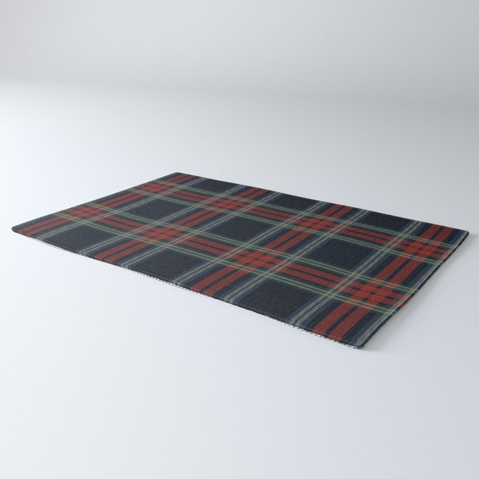 Navy Blue Red Classic Plaid Rug Gallery Image 3