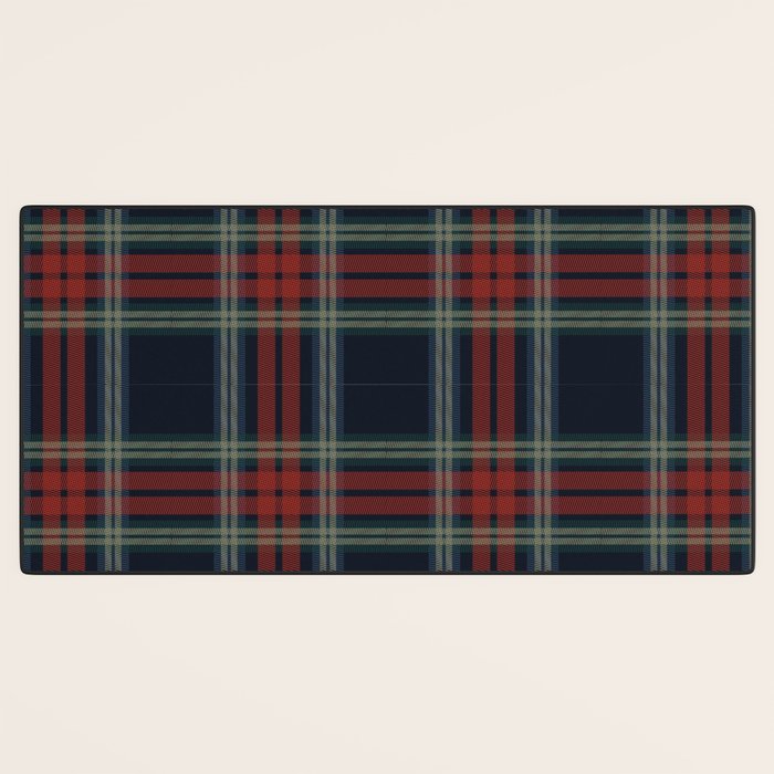 Navy Blue Red Classic Plaid Desk Mat Gallery Image 3