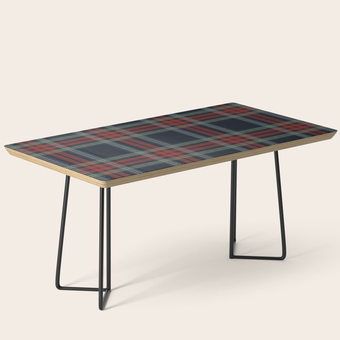 Navy Blue Red Classic Plaid Coffee Table Gallery Image 1