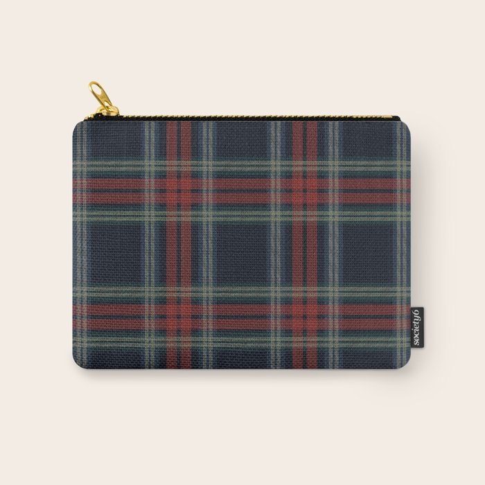 Navy Blue Red Classic Plaid Carry All Pouch Gallery Image 1