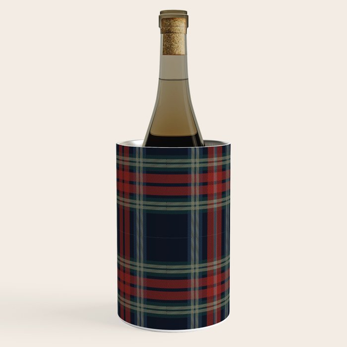 Navy Blue Red Classic Plaid Wine Chiller Gallery Image 2