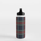 Navy Blue Red Classic Plaid Water Bottle Gallery Image 3