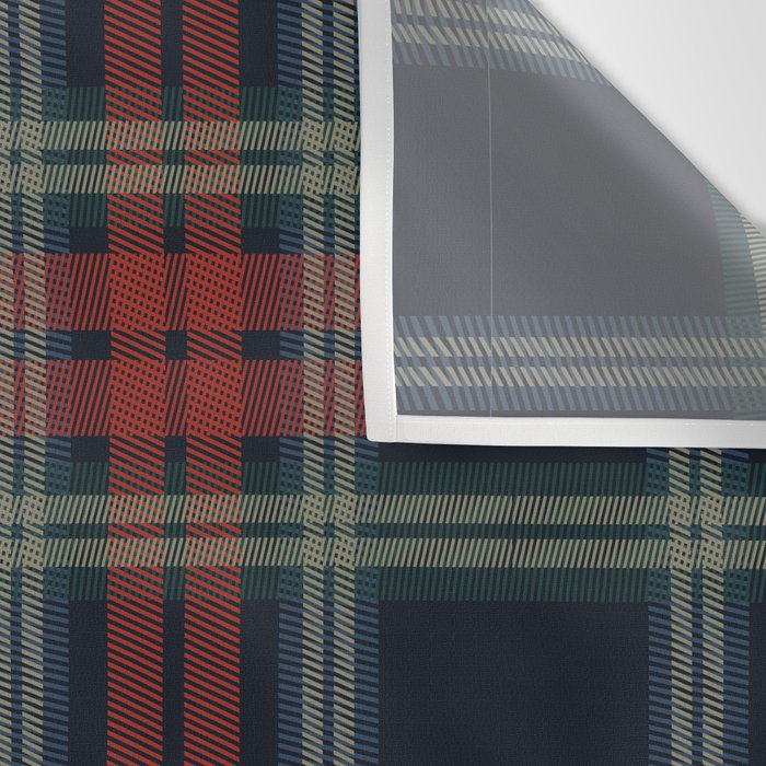 Navy Blue Red Classic Plaid Wall Tapestry Gallery Image 3