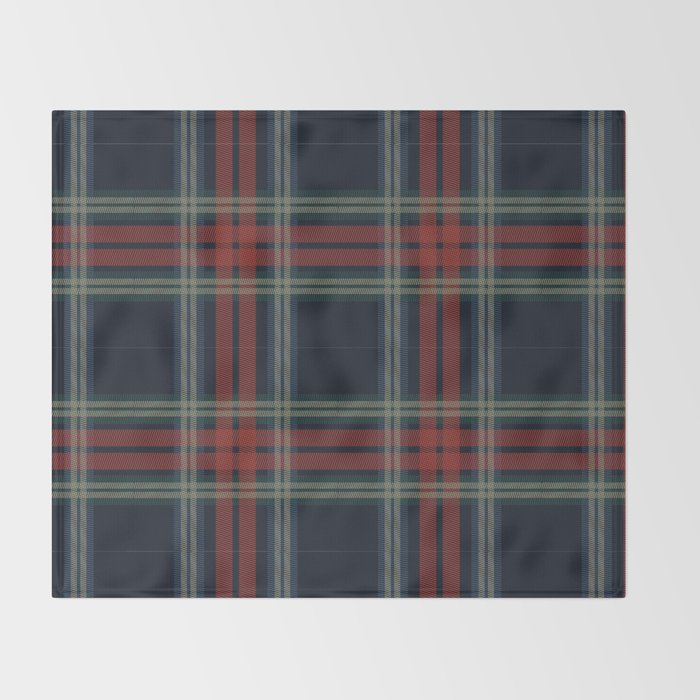 Navy Blue Red Classic Plaid Throw Blanket Gallery Image 2
