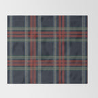 Navy Blue Red Classic Plaid Throw Blanket Gallery Image 2