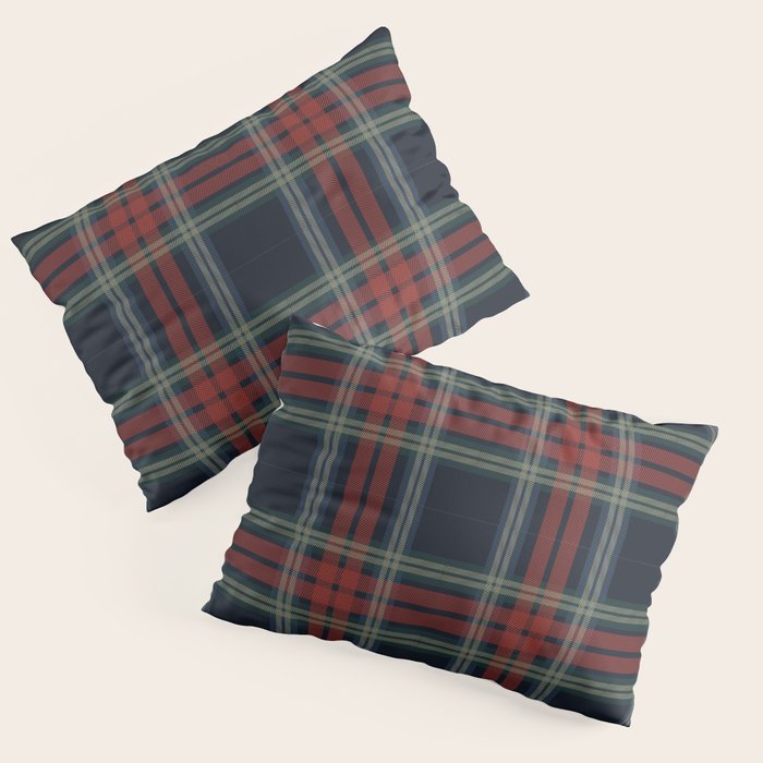 Navy Blue Red Classic Plaid Pillow Sham Gallery Image 3
