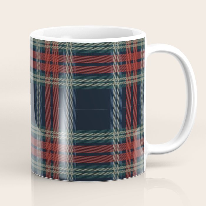 Navy Blue Red Classic Plaid Coffee Mug Gallery Image 1