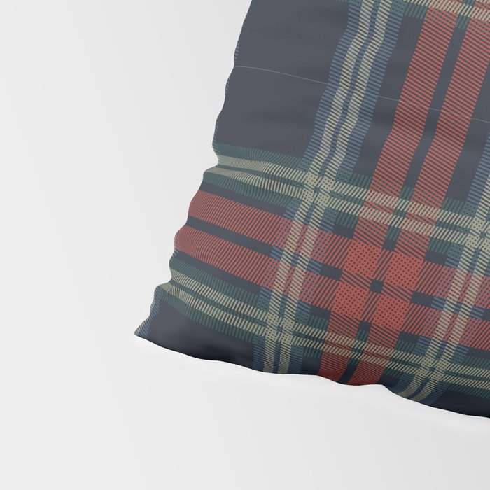 Navy Blue Red Classic Plaid Pillow Sham Gallery Image 4