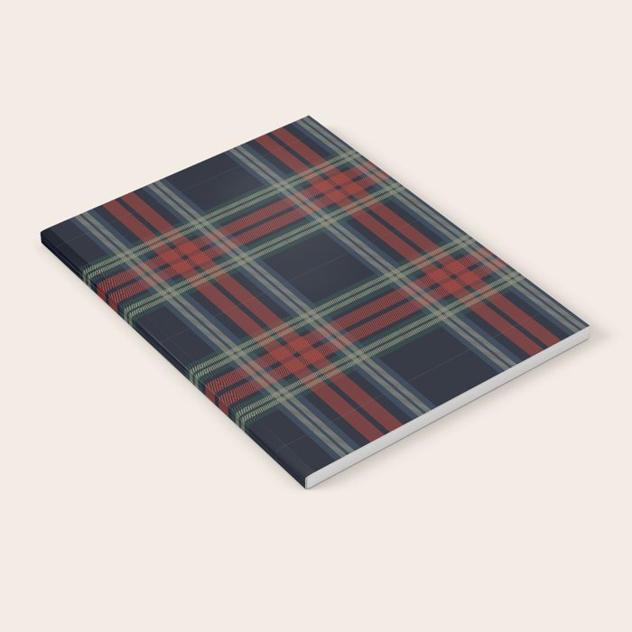 Navy Blue Red Classic Plaid Notebook Gallery Image 1