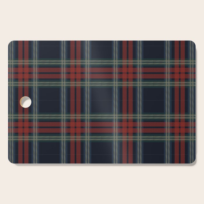 Navy Blue Red Classic Plaid Cutting Board Gallery Image 1