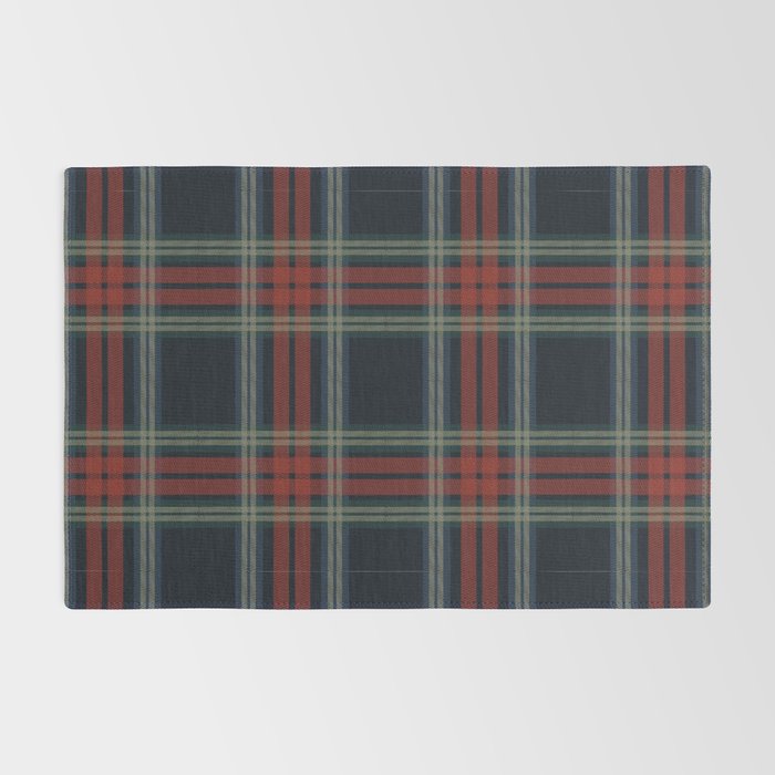 Navy Blue Red Classic Plaid Rug Gallery Image 2