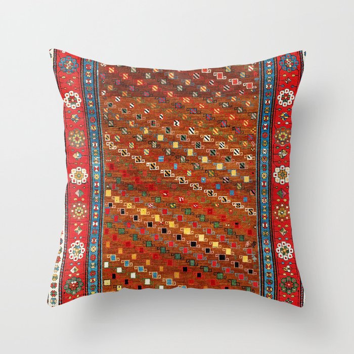 Genje Central Caucasus Antique Rug Print Throw Pillow Gallery Image 6