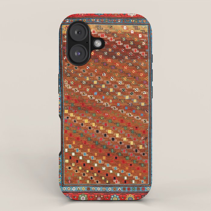 Genje Central Caucasus Antique Rug Print iPhone Case Gallery Image 1