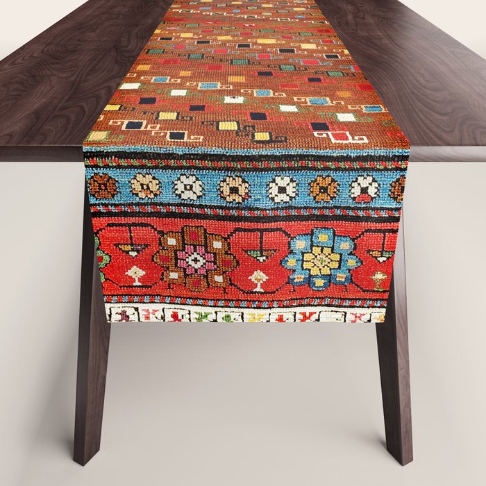 Genje Central Caucasus Antique Rug Print Table Runner Gallery Image 1