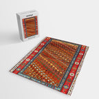 Genje Central Caucasus Antique Rug Print Jigsaw Puzzle Gallery Image 2