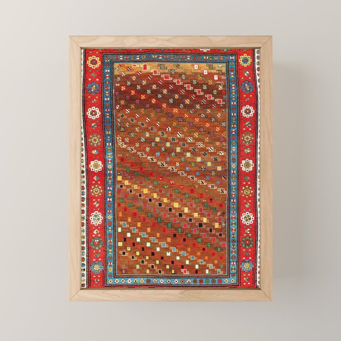 Genje Central Caucasus Antique Rug Print Mini Art Print Gallery Image 1
