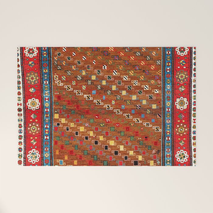 Genje Central Caucasus Antique Rug Print Welcome Mat Gallery Image 1