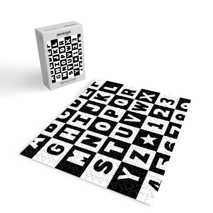 Alphabet Black and White Jigsaw Puzzle Gallery Image 2