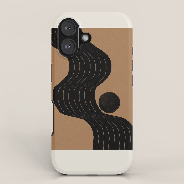 Modern Waves and Sun iPhone Case Gallery Image 1