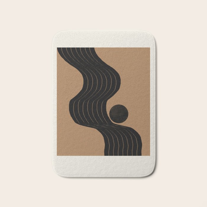 Modern Waves and Sun Bath Mat Gallery Image 1
