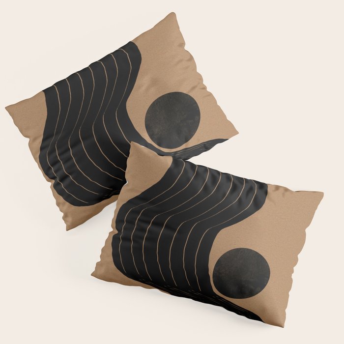 Modern Waves and Sun Pillow Sham Gallery Image 3