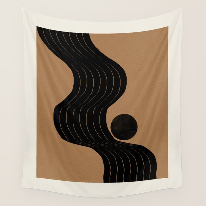 Modern Waves and Sun Wall Tapestry Gallery Image 4