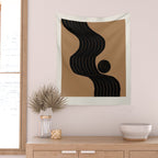 Modern Waves and Sun Wall Tapestry Gallery Image 2