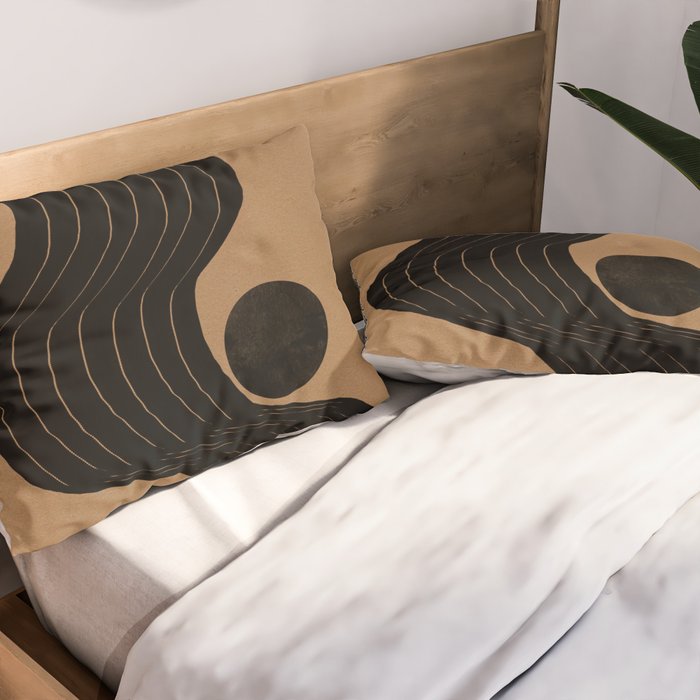 Modern Waves and Sun Pillow Sham Gallery Image 2