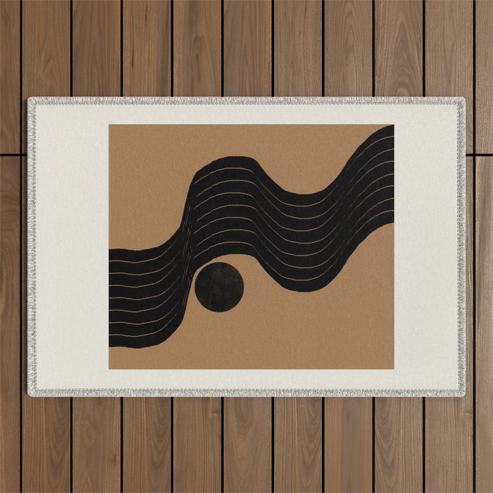 Modern Waves and Sun Outdoor Rug Gallery Image 1